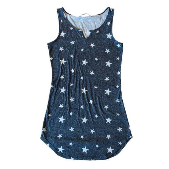 Ekouaer Other - Star Tank Nightgown, S, Ekouaer Sleeveless Sleep Shirt, Curved Hem Pajama Dress